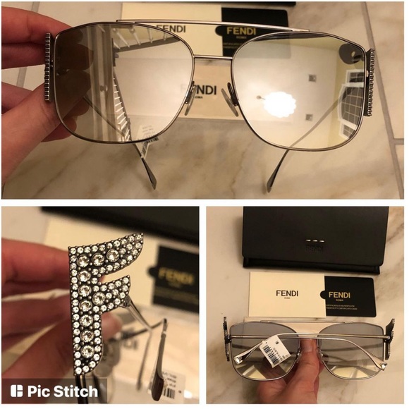 🔥NEW FENDI SWAROVSKI CRYSTAL SUNGLASSES 🔥 - Picture 3 of 16